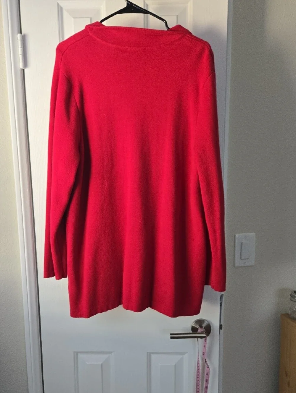 Joan Rivers Textured Red Cardigan Blazer w/ Pockets-Lg